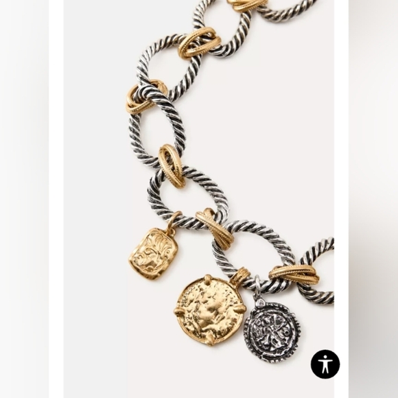 Zara Gold and Silver Statement Necklace - Picture 3 of 3